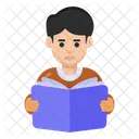 Student Boy Reading Pupil Icon