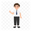 Boy Student Back To School Character Decoration Object Icon