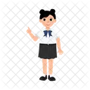 Girl Student Back To School Character Decoration Object Icon