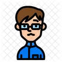 Student Boy Glasses Icon