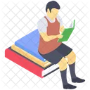 Student Reading Student Homework Pupil Working Icon