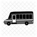 Black Monochrome School Bus Illustration Student Transport Yellow Bus Icon
