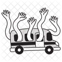 Half Tone School Bus Illustration Student Transport School Transportation Icon