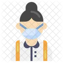 Student Waring Mask Student Face Mask Icon