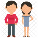 Students Couple Full Body View Students Couple Icon