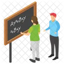 Student And Teacher Study Time Education Icon