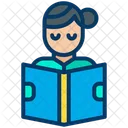 Student Female Student Reading Book Icon