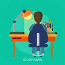 Study Hard Education Icon