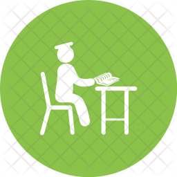Study desk Icon - Download in Glyph Style