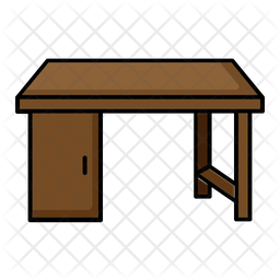 Study Desk Icon - Download in Colored Outline Style