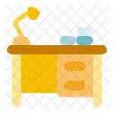 Study Table Working Furniture Icon