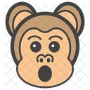 Faccia Di Scimmia Stupita Emoji Emoticon Icon