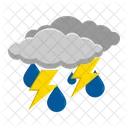 Sturmisch Bewolkt Regen Sturmisch Wolke Donner Symbol