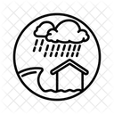 Sturzflut Blitz Uberschwemmung Symbol