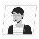 Stylish brunette man in glasses  アイコン
