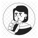 Stylish caucasian young adult woman sipping straw  Icon
