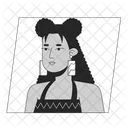 Stylish hispanic woman with earrings  アイコン