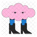 Stylish surreal cloud in boots  Icon