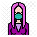 Woman Wear Medical Mask Woman Female Icône