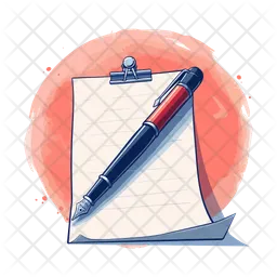 Stylo et papier  Icône