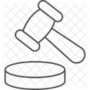 Martillo De Subasta De Borde Fino Icono
