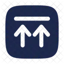 Subir Dos Dos Cuadrados Flecha Ui Icono