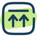 Subir Dos Dos Cuadrados Flecha Ui Icono