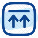 Subir Dos Dos Cuadrados Icono