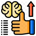 Thinking Brain Hand Icon