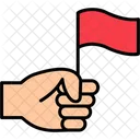 Success Flag Hand Icon