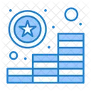 Success Star Success Stairs Coins Icon