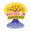 Success Tree Roots Growth Icon