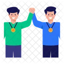 Gold Medallists Successful Employees Team Icon