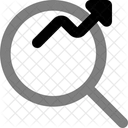 Liniendiagramm Suchen Erkunden Daten Symbol