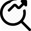 Liniendiagramm Suchen Erkunden Daten Symbol