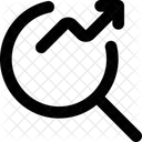 Liniendiagramm Suchen Erkunden Daten Symbol