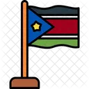 Sudan Del Sur Pais Bandera Icono