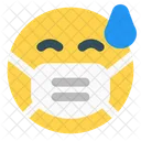 Sudor Emoji Con Mascarilla Emoji Icon