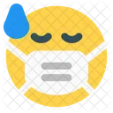 Sudor Emoji Con Mascarilla Emoji Icon