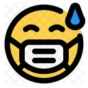 Sudor Emoji Con Mascarilla Emoji Icon