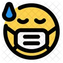 Sudor Emoji Con Mascarilla Emoji Icon