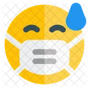 Sudor Emoji Con Mascarilla Emoji Icon