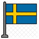 Suecia Bandera Del Pais Bandera Icono