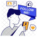 Suivez Moi Aimez Les Reseaux Sociaux Discutez Icône