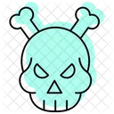Skull Color Shadow Line Icon 아이콘