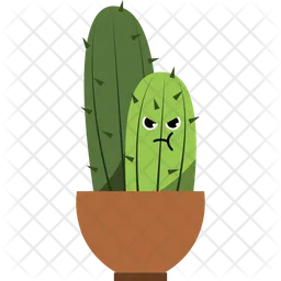 Sullen Face Cactus  Icon