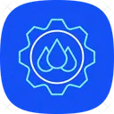 Gestion Sostenible Del Agua Icono Azul Icono