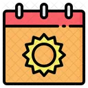 Calendar Date Sun Icon