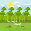 Summer Forest Background Icon