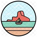 Summer Boat Canoeing Rafting Icon